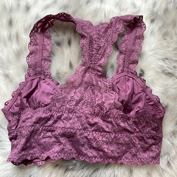 Felina purple/pink lace bralette racer back small - Picture 3 of 3